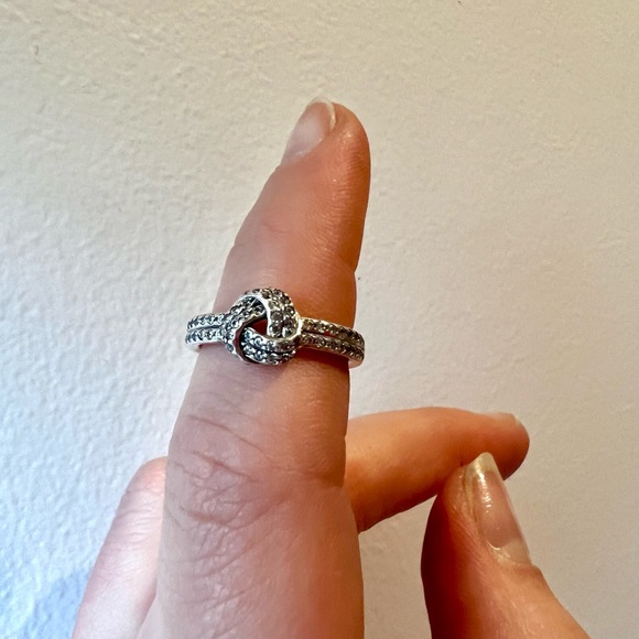 Set of Three Rings - Silver w/ CZ & 18K Gold Electroplated - Picture 9 of 9